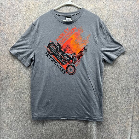 Harley Davidson Shirt Men Large Adult Gray Casual Tee Motorcycle Crewneck 2019 - Picture 1 of 12